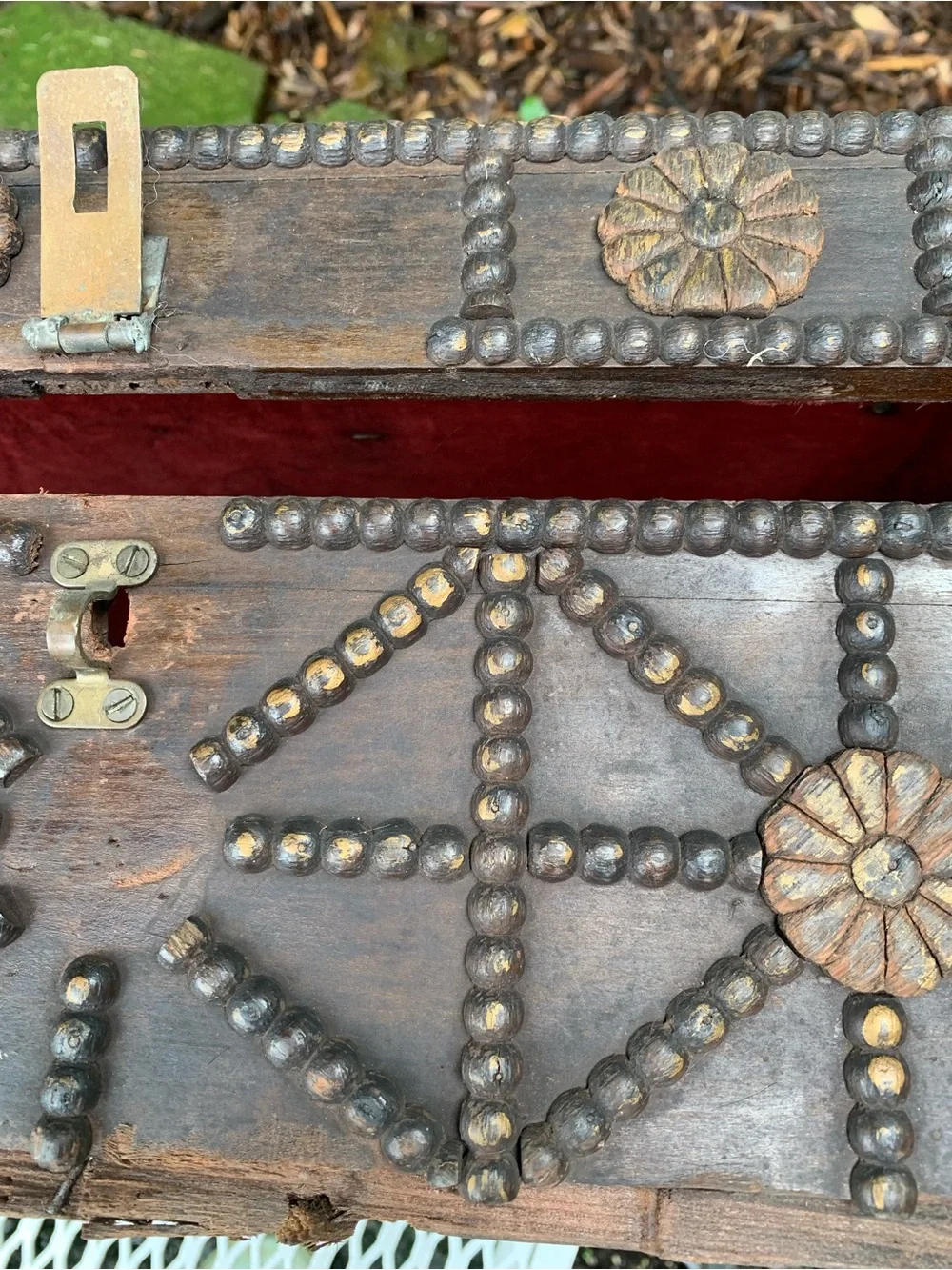Antique Spanish Style Chest Box Keepsake Dowry 1800’s